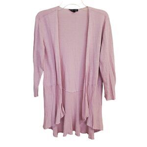 Eileen Fisher Size Small Cardigan Sweater Linen Silk Open Front Pink/Lavender